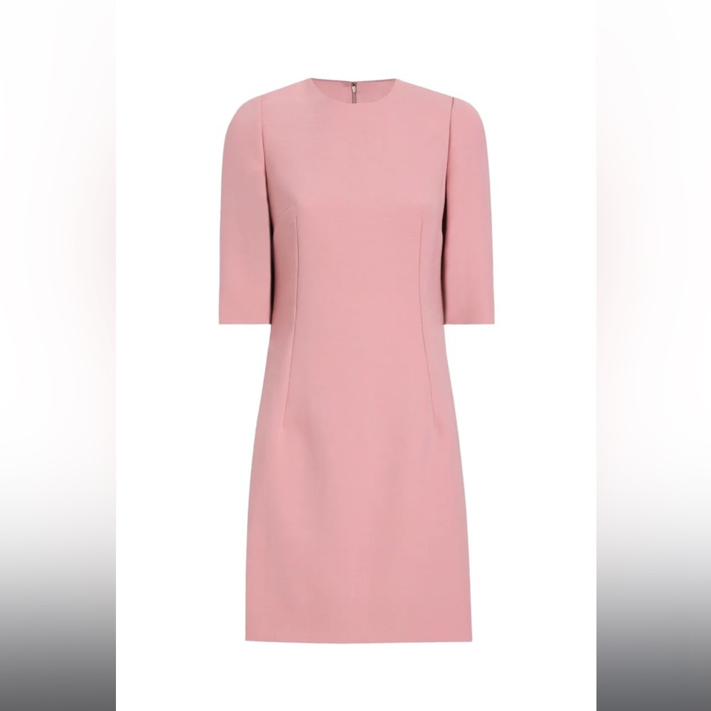 Dolce & Gabbana Blush Wool Crepe Dress